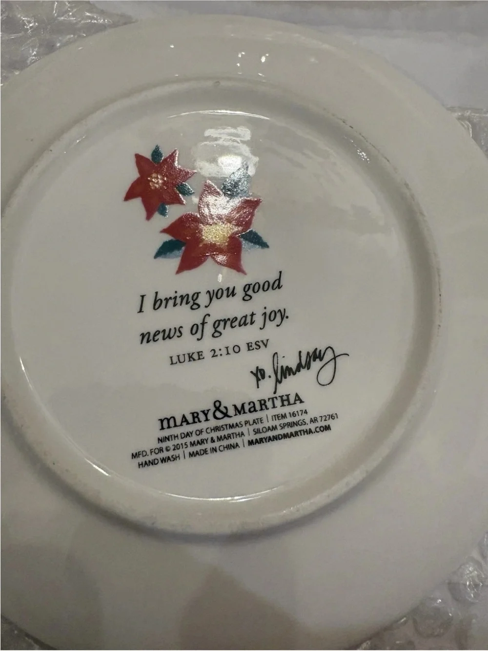 Mary & Martha 12 Days of Christmas Dessert Plates Complete Set of 12 NIB
